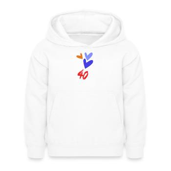40. 40 ANS. 40e ANNIVERSAIRE. ANNIVERSAIRE 40 ANS. - Sweat à capuche Enfant - blanc - Devant - AI Model Kid Female (0cm)