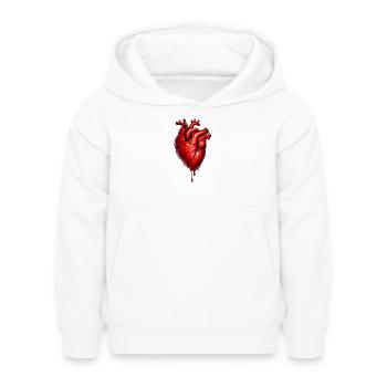 Cœur goutte anatomique - Sweat à capuche Enfant - blanc - Devant - AI Model Kid Female (0cm)