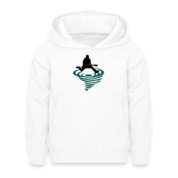 Rocker emblem - Kids Hoodie - white - Front - AI Model Kid Female (0cm)