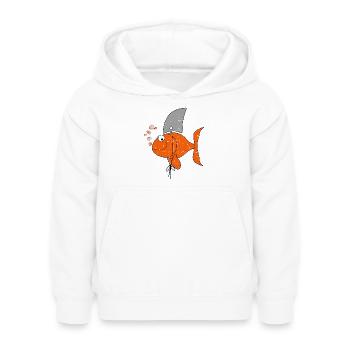 Drôle de poisson - Sweat à capuche Enfant - blanc - Devant - AI Model Kid Female (0cm)