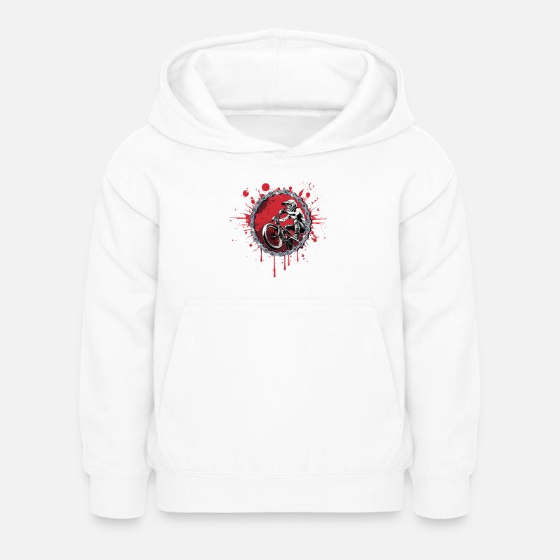 BMX Sprung durch eine Kette - Kinder Hoodie - Weiß