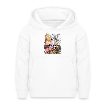 Lustiger Tierhaufen - Bauernhof - Tier - Kinder Hoodie - Weiß - Vorne - AI Model Kid Female (0cm)