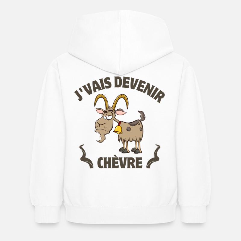 chèvre, chèvres, bouc - Sweat à capuche Enfant - blanc