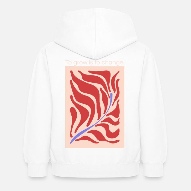 Wachstum durch Wandel – Blattform Muster - Kinder Hoodie - Weiß