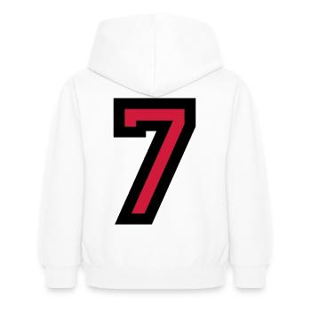 Le numéro 7 - Nombre Seven - Sweat à capuche Enfant - blanc - Dos - AI Model Kid Female (0cm)