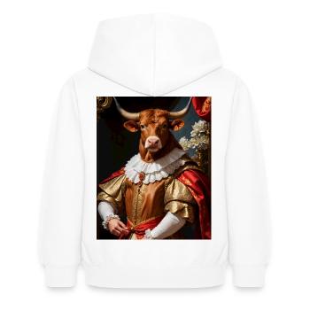 Majestätischer Stier – König des Barocks - Kinder Hoodie - Weiß - Hinten - AI Model Kid Female (0cm)