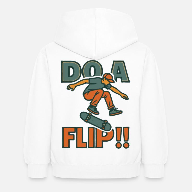 Do a Flip DO - Kids Hoodie - white