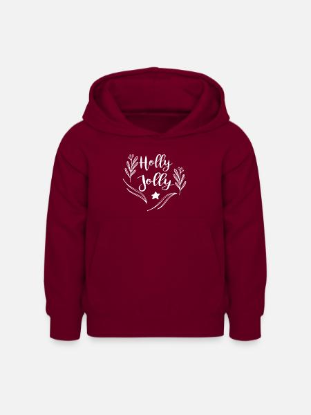 Holly Jolly - Kinder Hoodie - Bordeaux