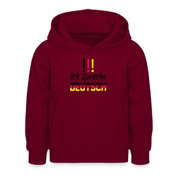 ich_spreche_deutsch - Kinder Hoodie - Bordeaux - Vorne - AI Model Kid Female (0cm)