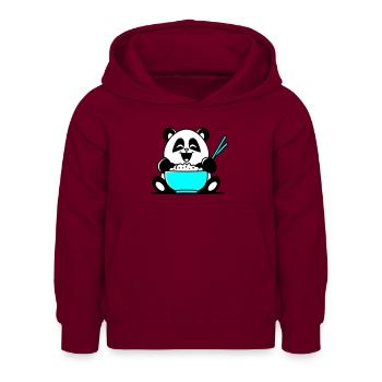 Panda - Kids Hoodie - bordeaux - Front - AI Model Kid Female (0cm)