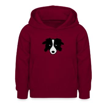 Border Collie - Kinder Hoodie - Bordeaux - Vorne - AI Model Kid Female (0cm)