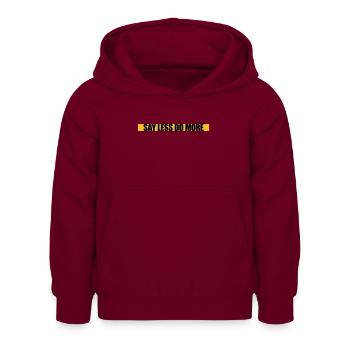 Dire moins faire plus - Sweat à capuche Enfant - bordeaux - Devant - AI Model Kid Female (0cm)