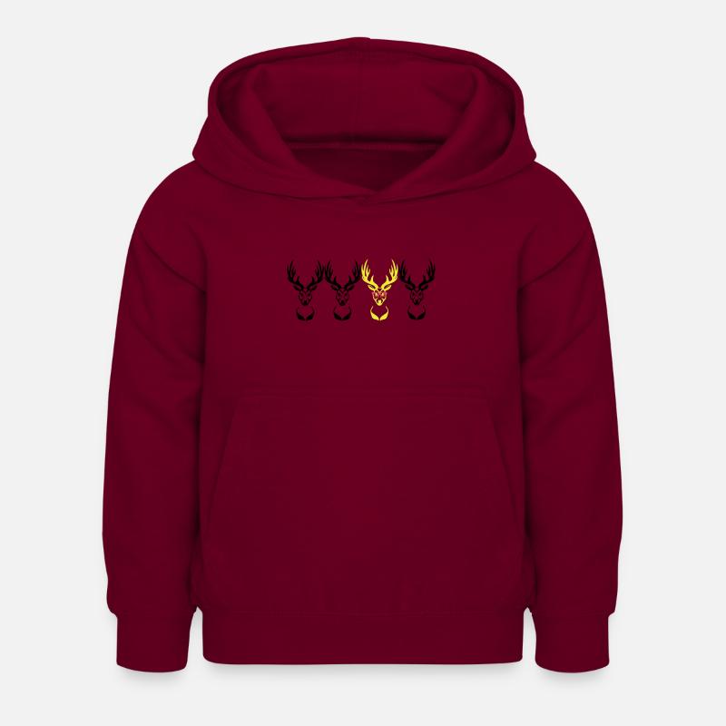 Be different! Deer head Nerd Geek 3c - Kids Hoodie - bordeaux