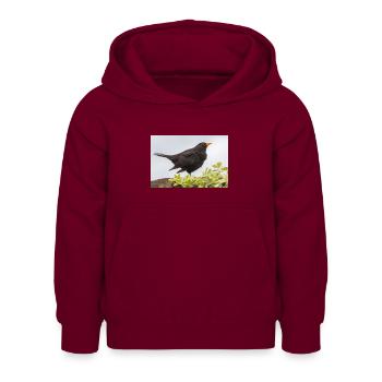 Blackbird (Turdus merula) Amsel Poster - Kinder Hoodie - Bordeaux - Vorne - AI Model Kid Female (0cm)