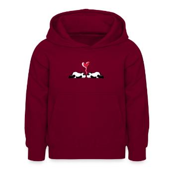 Heart 2 Pandabaers - Kids Hoodie - bordeaux - Front - AI Model Kid Female (0cm)