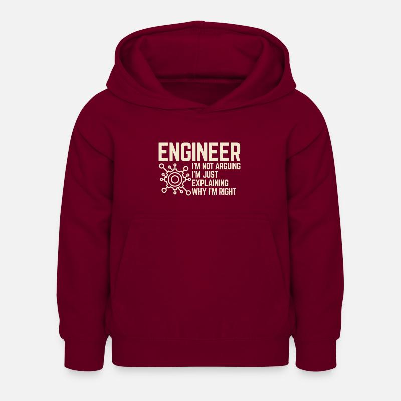 Engineer I’m not Arguing - Sweat à capuche Enfant - bordeaux