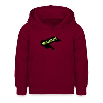 Île de Borkum - Sweat à capuche Enfant - bordeaux - Devant - AI Model Kid Female (0cm)