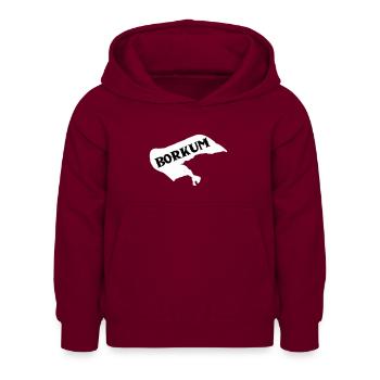 Île de Borkum - Sweat à capuche Enfant - bordeaux - Devant - AI Model Kid Female (0cm)