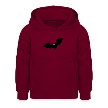 fledermaus - Kinder Hoodie - Bordeaux - Vorne - AI Model Kid Female (0cm)