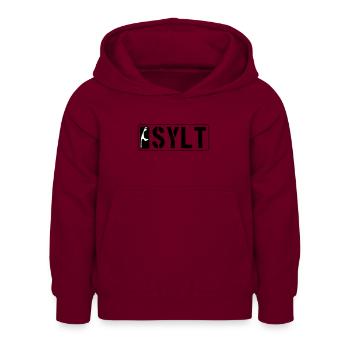 L’île de Sylt - Sweat à capuche Enfant - bordeaux - Devant - AI Model Kid Female (0cm)