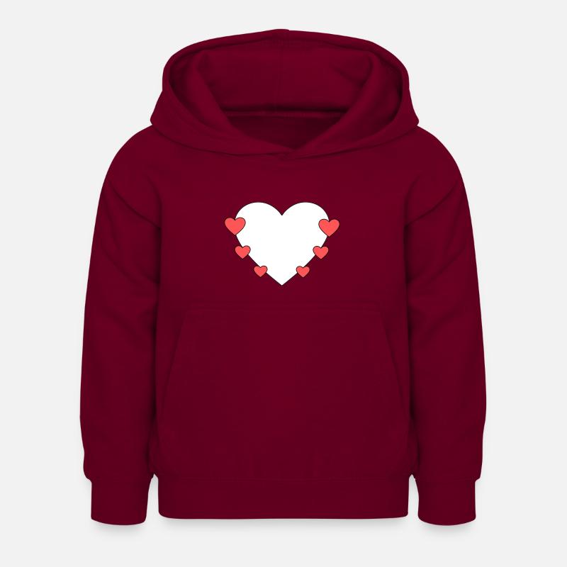 Cœur avec de petits cœurs - Sweat à capuche Enfant - bordeaux