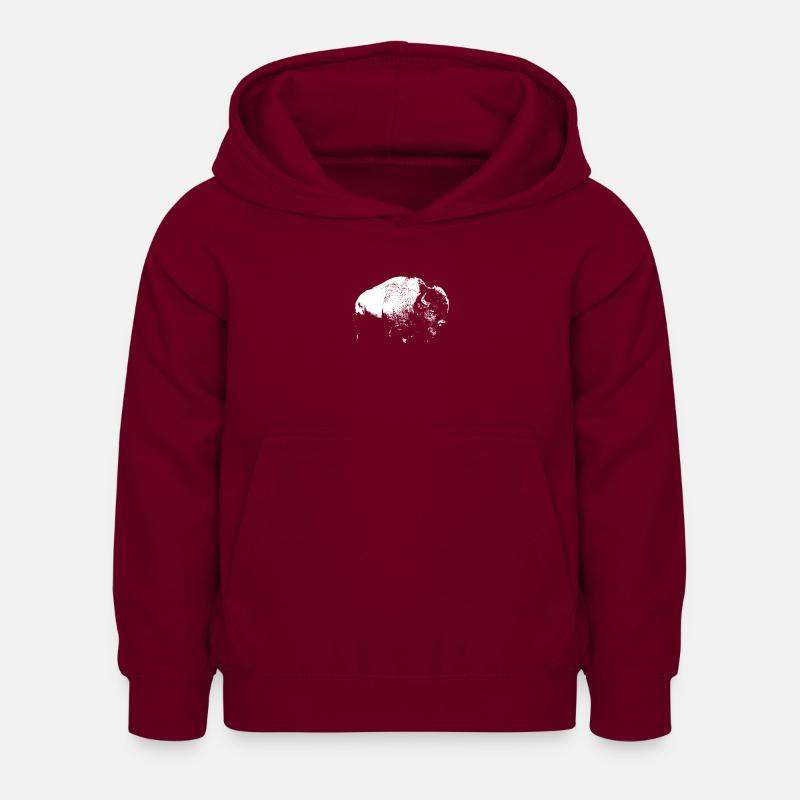 Bison Büffel - Sweat à capuche Enfant - bordeaux