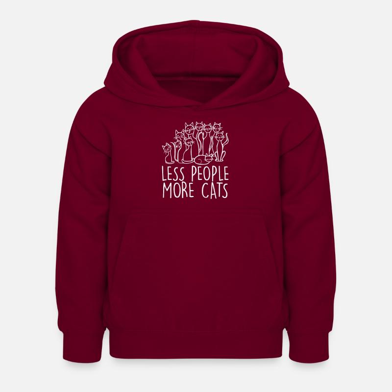Moins de gens Plus de chats - Sweat à capuche Enfant - bordeaux