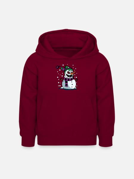 Halloween-Snowman - Kinder Hoodie - Bordeaux