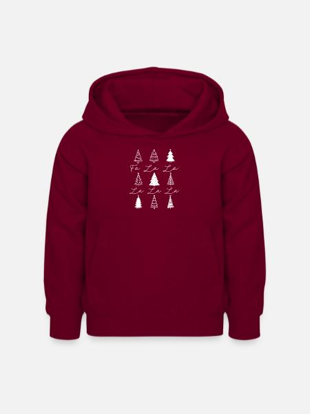 Weihnachtsbäume Fa la la - Kinder Hoodie - Bordeaux