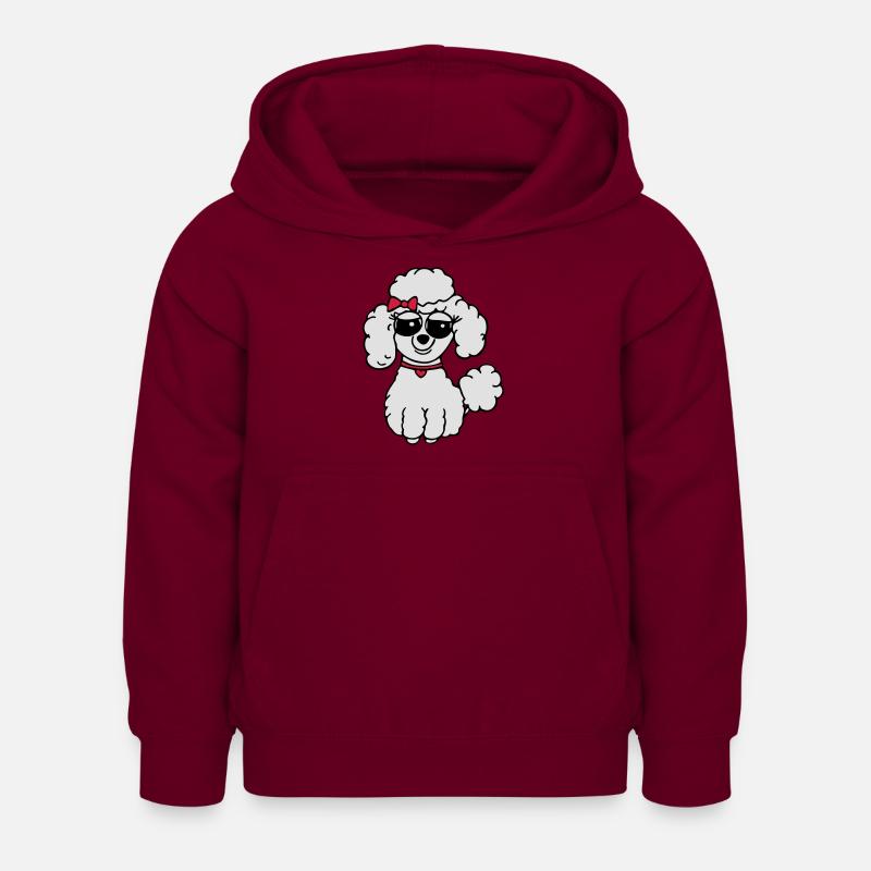 poodle 3 - Sweat à capuche Enfant - bordeaux