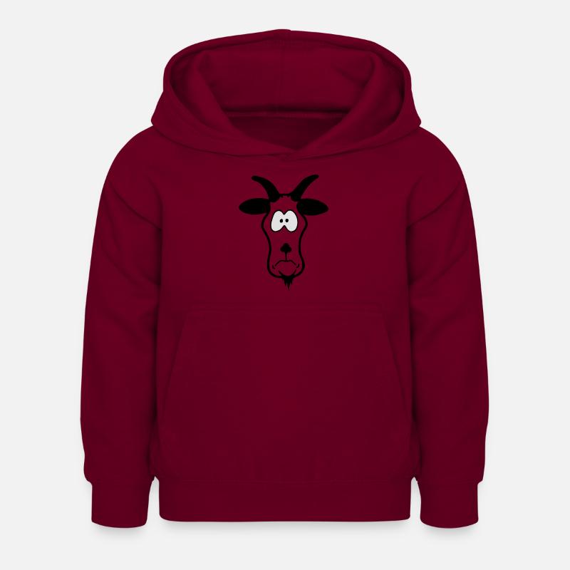Tierkopp: dummer Ziegenbock - Sweat à capuche Enfant - bordeaux
