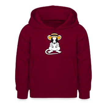 Souris Raggae Jamaica Chapeau Rasta Lure Chill Hat - Sweat à capuche Enfant - bordeaux - Devant - AI Model Kid Female (0cm)