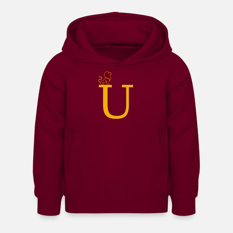 Buchstabe U - Kinder Hoodie - Bordeaux