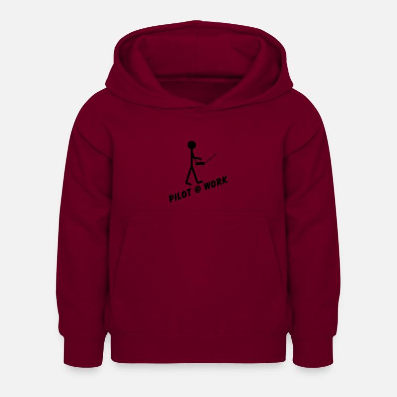 Pilot @ Work - Kids Hoodie - bordeaux