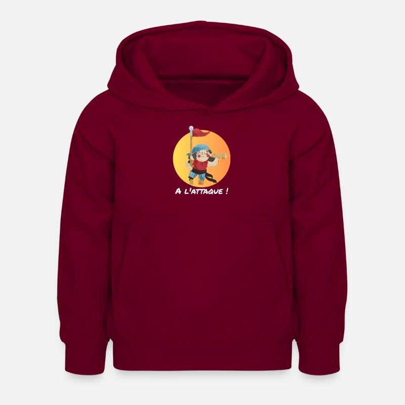 Pirate, à l'attaque ! - Sweat à capuche Enfant - bordeaux