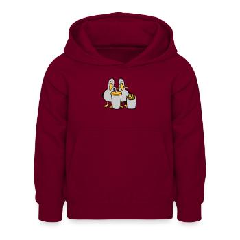 Fast-food mouettes volées - Sweat à capuche Enfant - bordeaux - Devant - AI Model Kid Female (0cm)