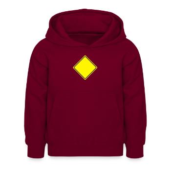 Warnschild Gelb Leer - 2 Farb Vektor - Kinder Hoodie - Bordeaux - Vorne - AI Model Kid Female (0cm)