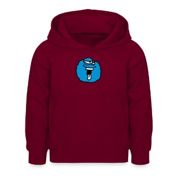 cercle de balle autour du visage de rire monstre de tête drôle - Sweat à capuche Enfant - bordeaux - Devant - AI Model Kid Female (0cm)