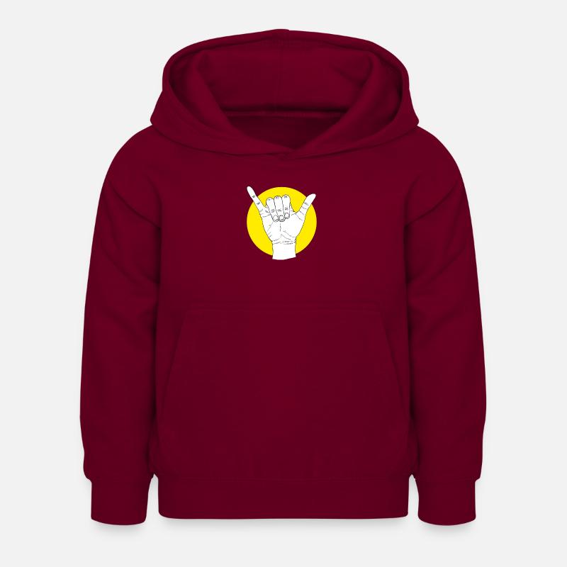 Restez détendu surfeur - salutation surfeur - geste de la main - Sweat à capuche Enfant - bordeaux