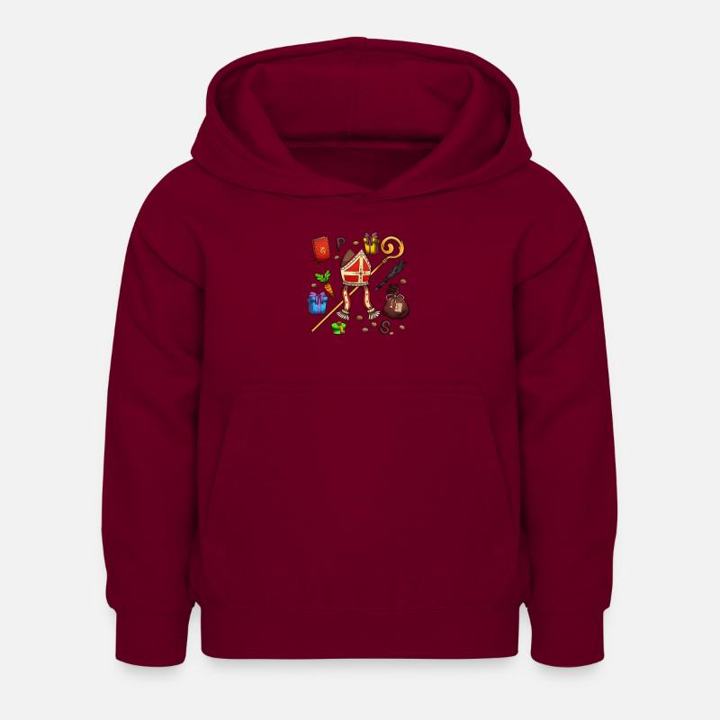 Éléments de Saint-Nicolas - Sweat à capuche Enfant - bordeaux