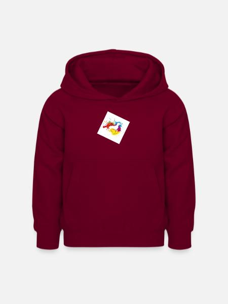 Dackel Farbklecks - Kinder Hoodie - Bordeaux