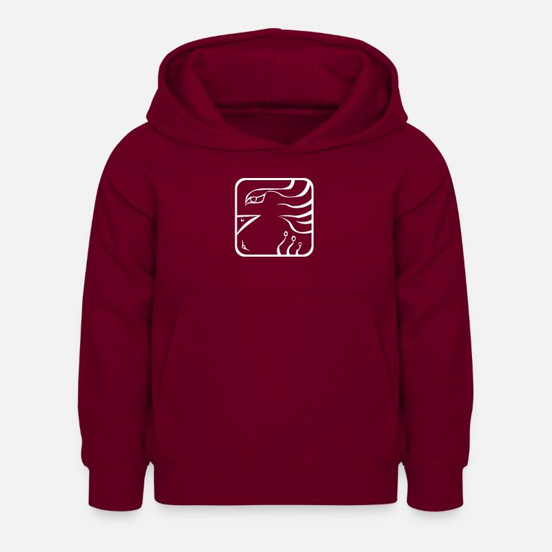 15 Kin Maya Aigle WHT - Sweat à capuche Enfant - bordeaux