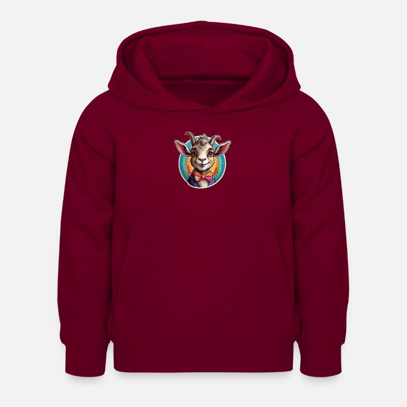 Bande dessinée de chèvre drôle - Sweat à capuche Enfant - bordeaux