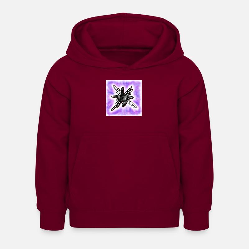 Creative patterned blob on violet - Kids Hoodie - bordeaux