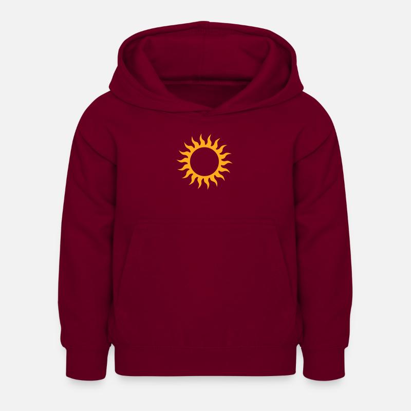 soleil - Sweat à capuche Enfant - bordeaux