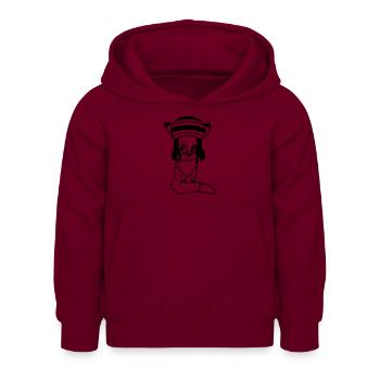 Fox Raggae Jamaica Hat Rasta Curls Chill Hat - Sweat à capuche Enfant - bordeaux - Devant - AI Model Kid Female (0cm)