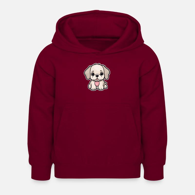 bebe chien - Sweat à capuche Enfant - bordeaux