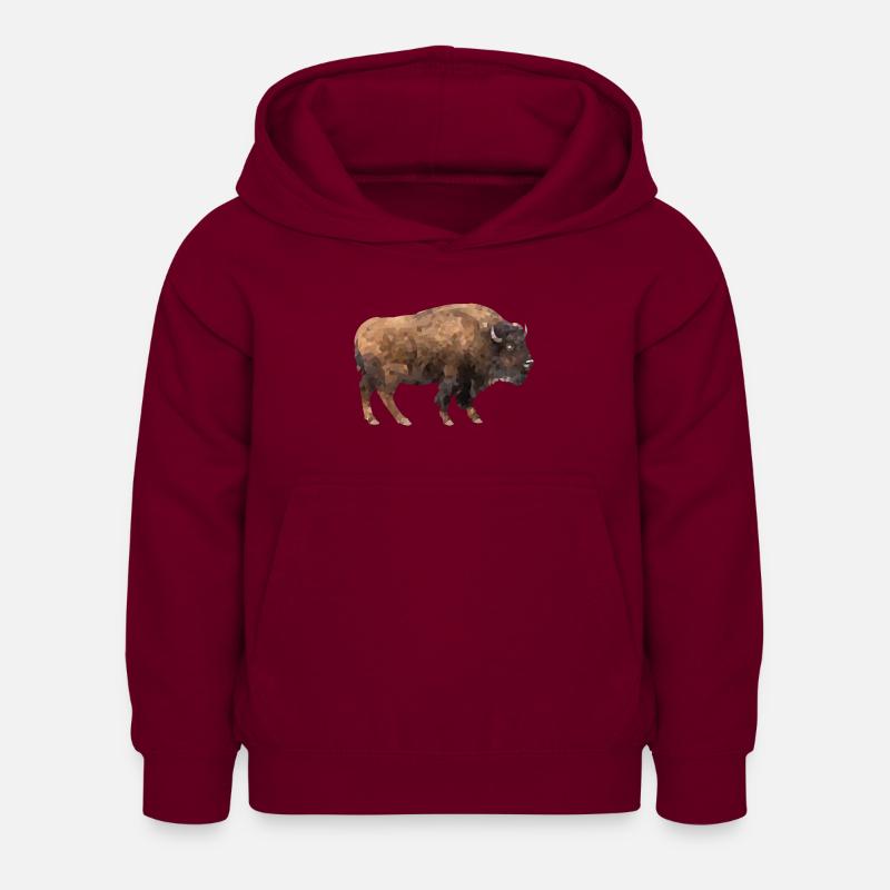 Bison - Kids Hoodie - bordeaux