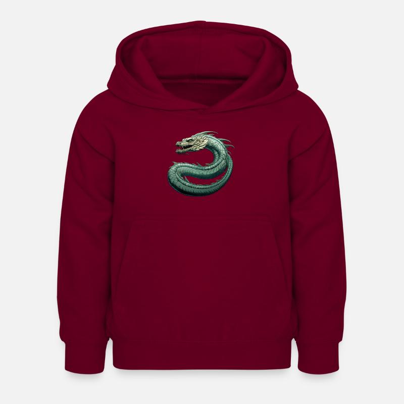 Le serpent de Midgard Jormungandr - Sweat à capuche Enfant - bordeaux