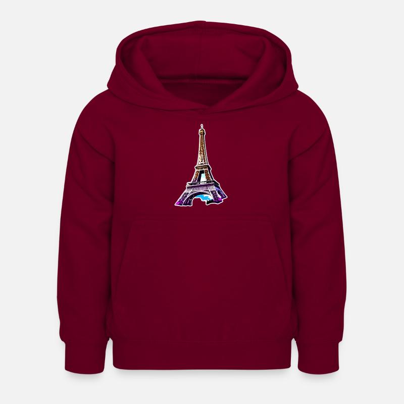 Eiffel tower #15 - Sweat à capuche Enfant - bordeaux